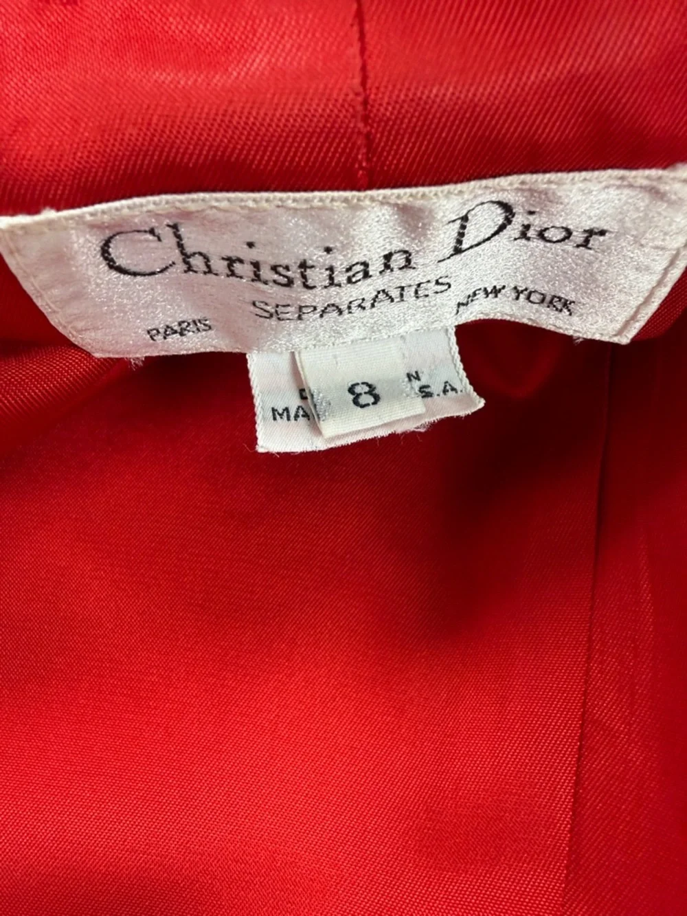 Christian Dior Red Plaid Single-Button Blazer